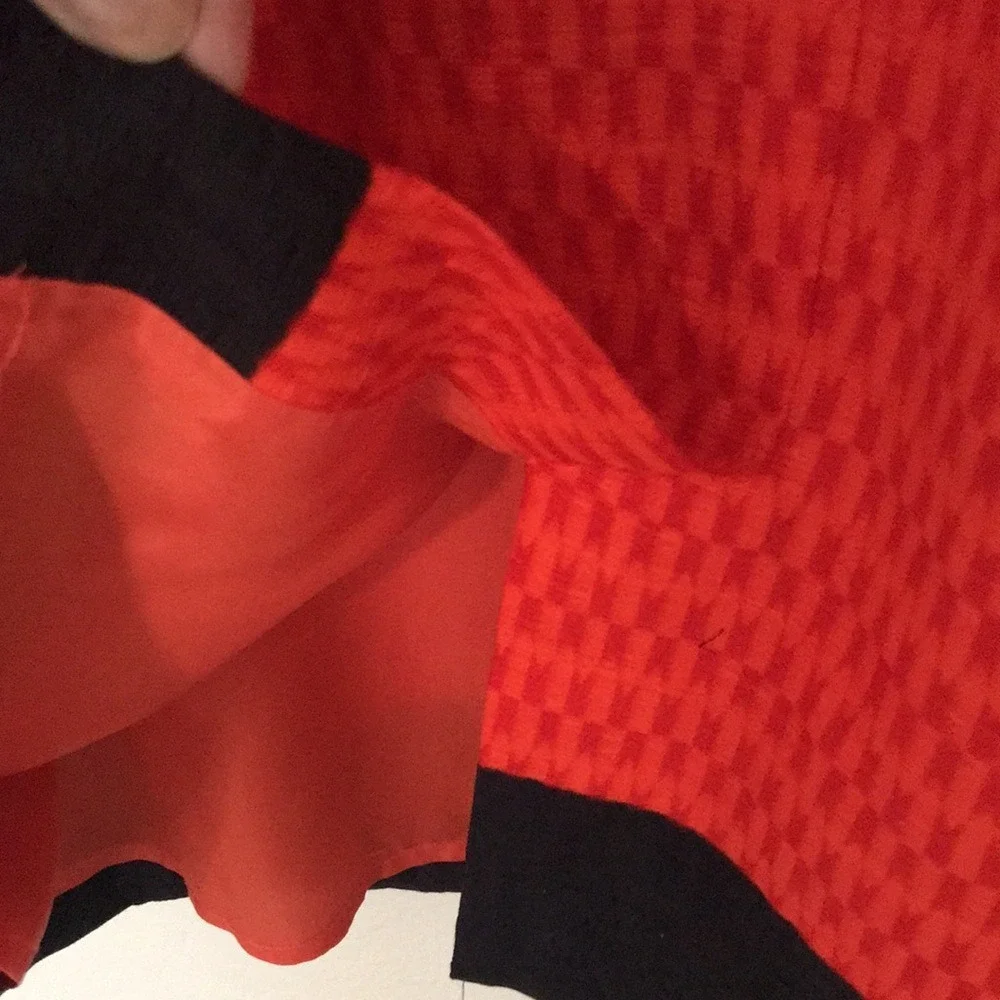 Tabitha‎ Women's 10 Shift Dress Orange Geometric Colorblock Textured Sleeveless